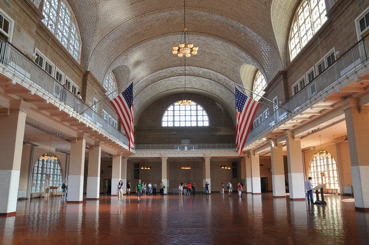 Hall d'accueil à Ellis Island