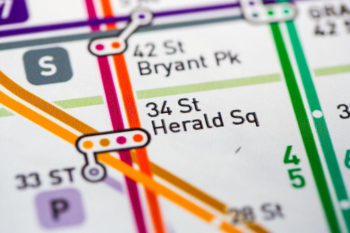 Plan station de métro 34 St - Herald Square