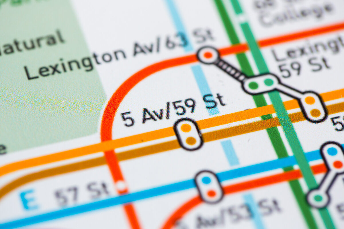 Plan du métro près de Central Park