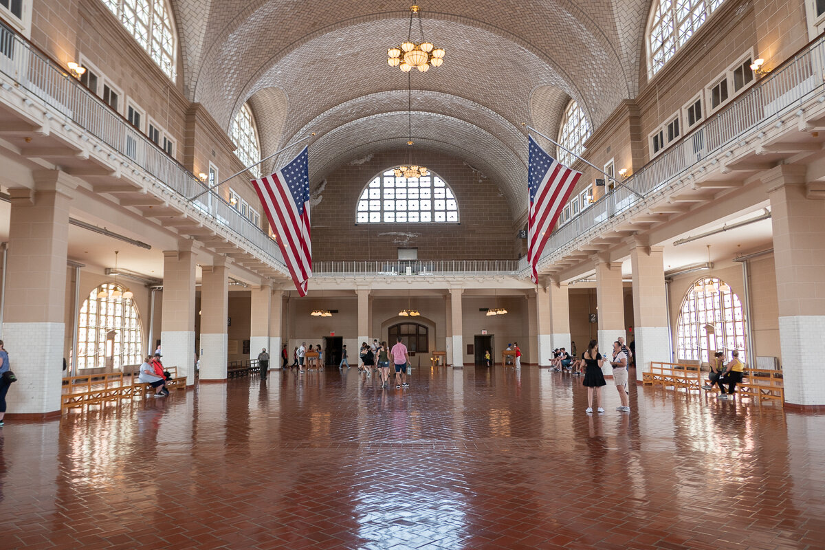 Grand hall d'accueil à Ellis Island