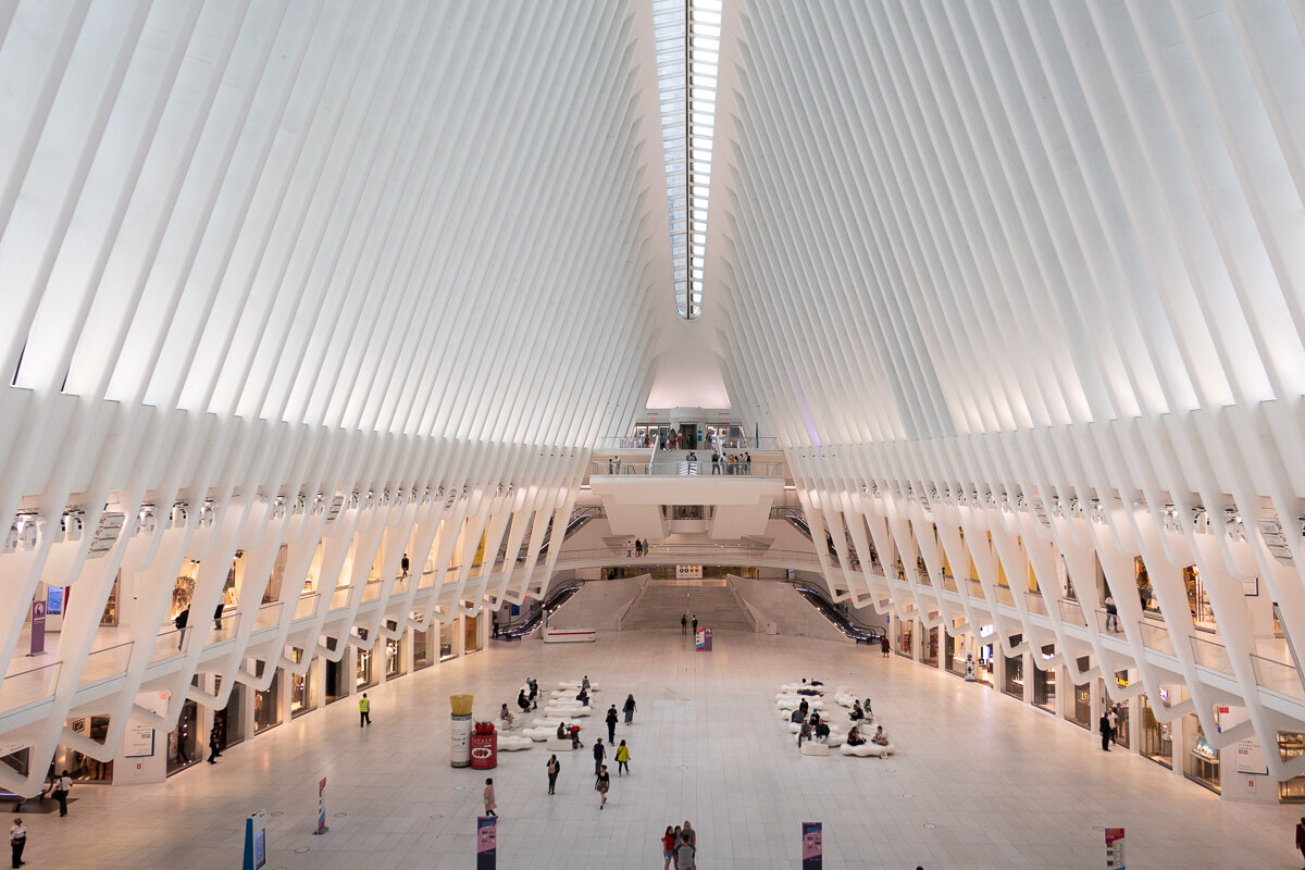 Intérieur de la gare Oculus à New York