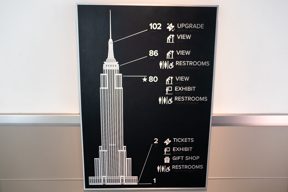 Panneau des étages de l'observatoire de l'Empire State Building