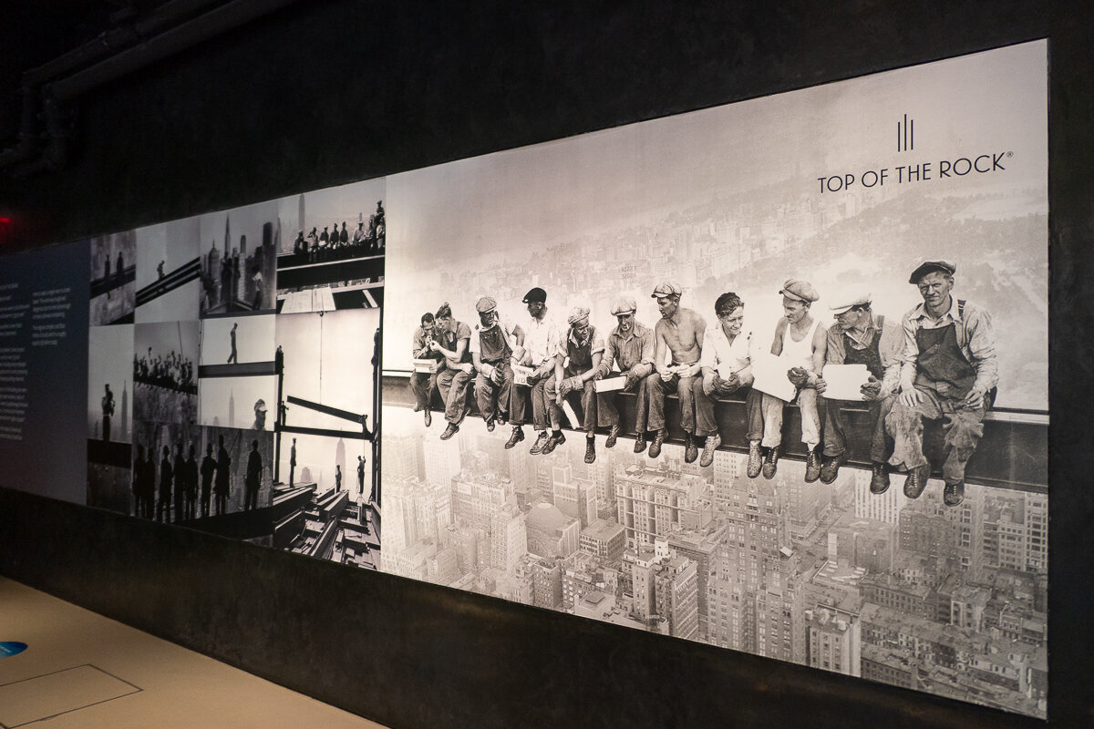 Photos exposées dans le musée du Top of the Rock