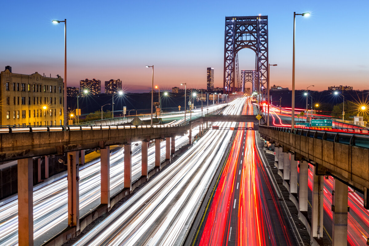 Trafic sur le George Washington Bridge à New York