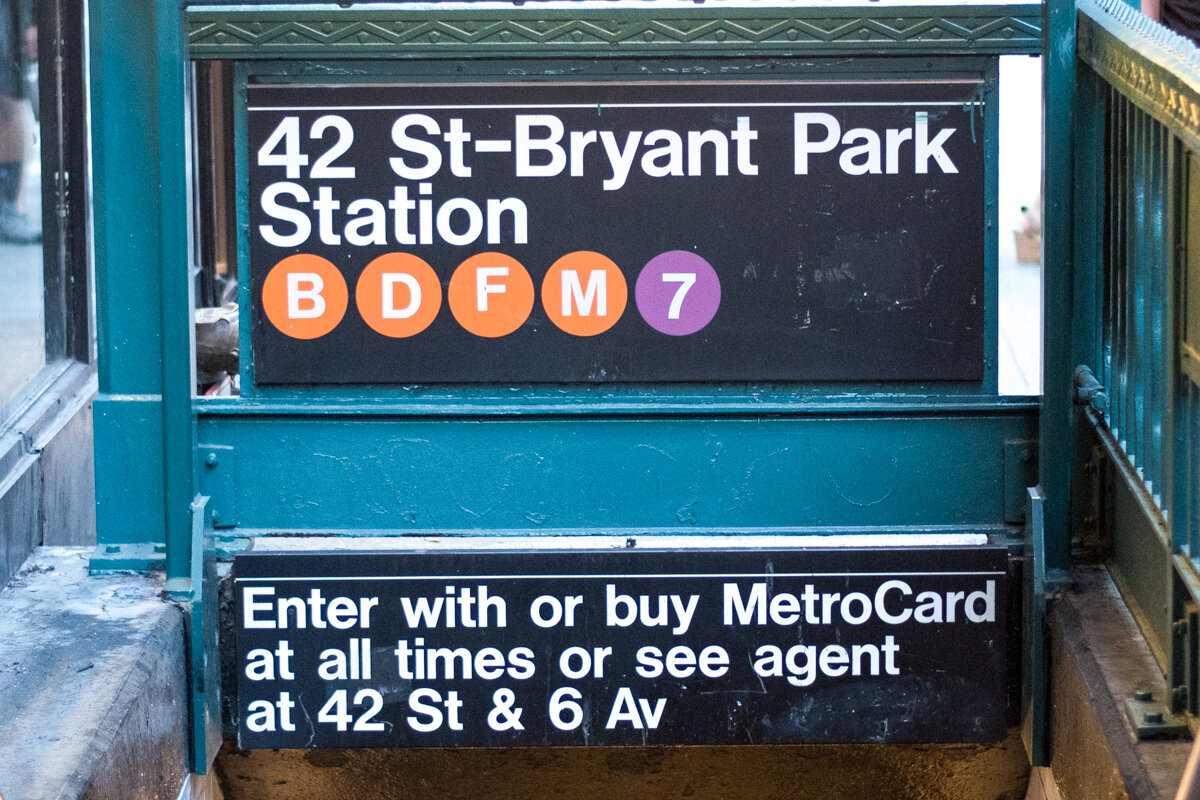 Station de métro à Bryant Park à New York