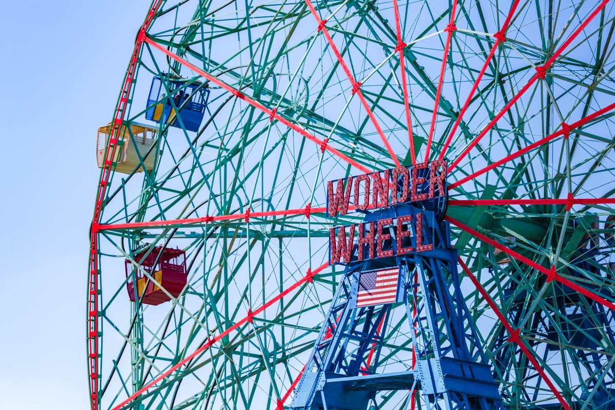 Détail de la roue de Coney Island