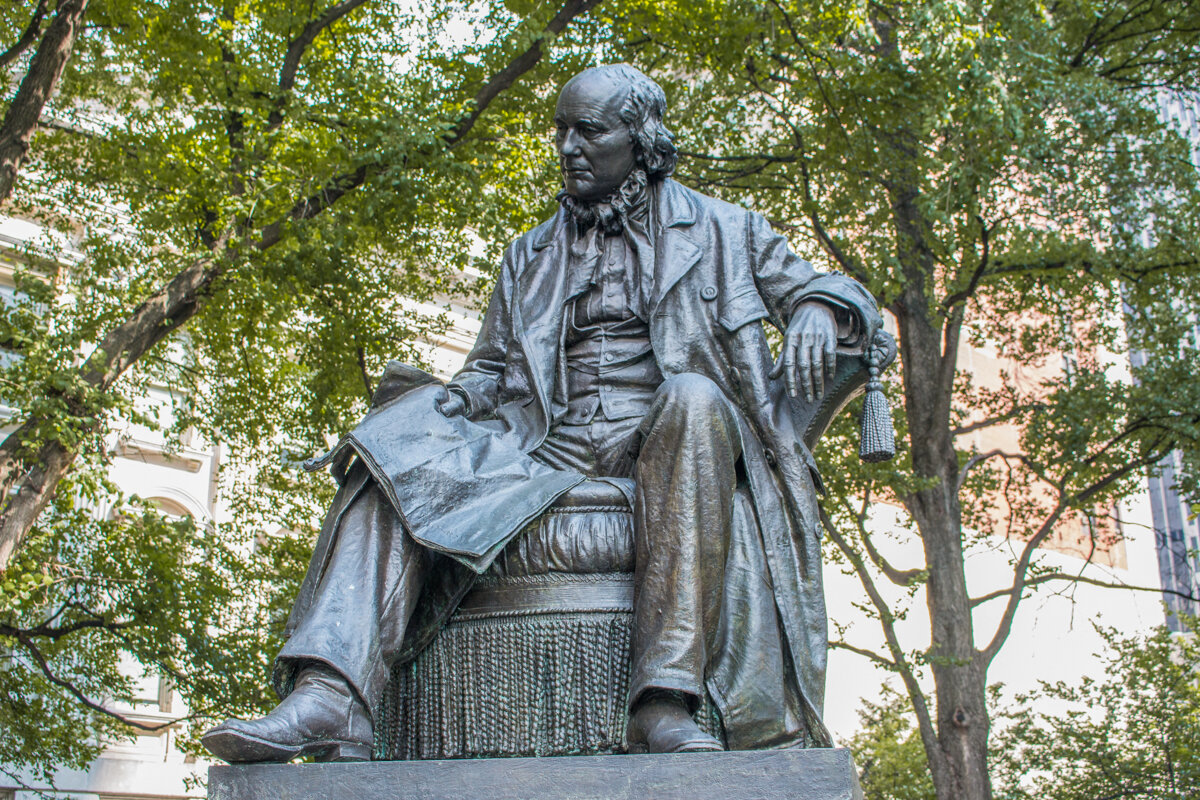 Statue de Horace Greeley dans le City Hall Park