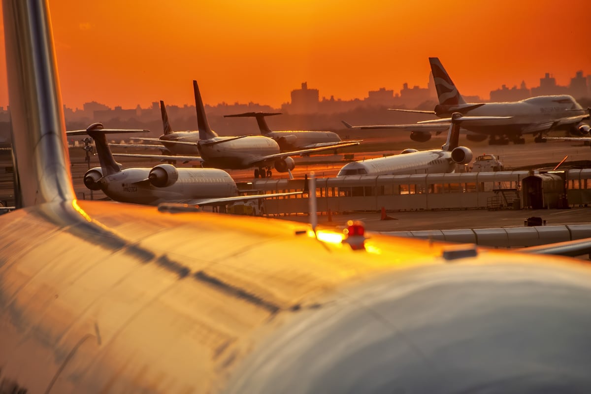 Avions sur le tarmac de l'aéroport JFK