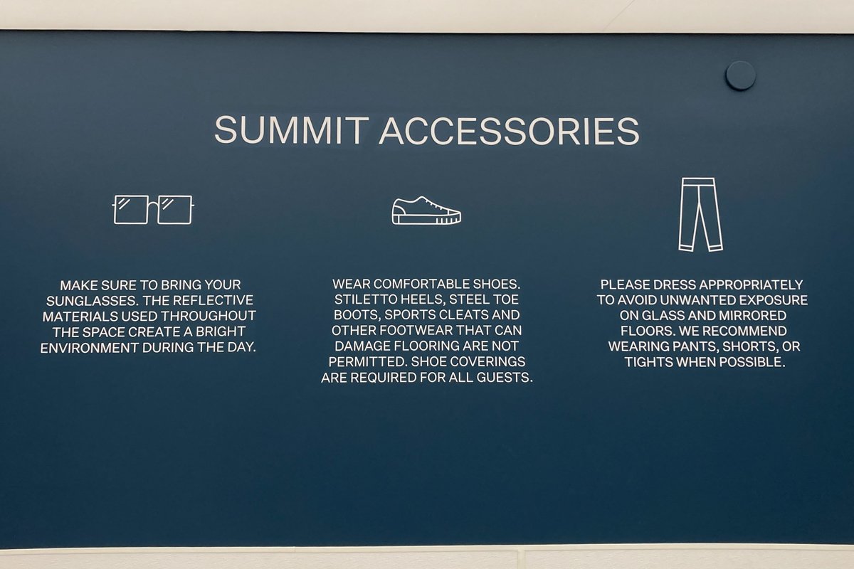 Panneau des recommandations pour la tenue