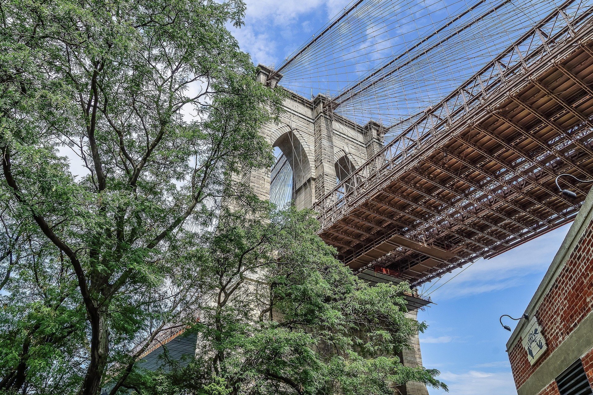 Brooklyn bridge depuis le quartier Dumbo