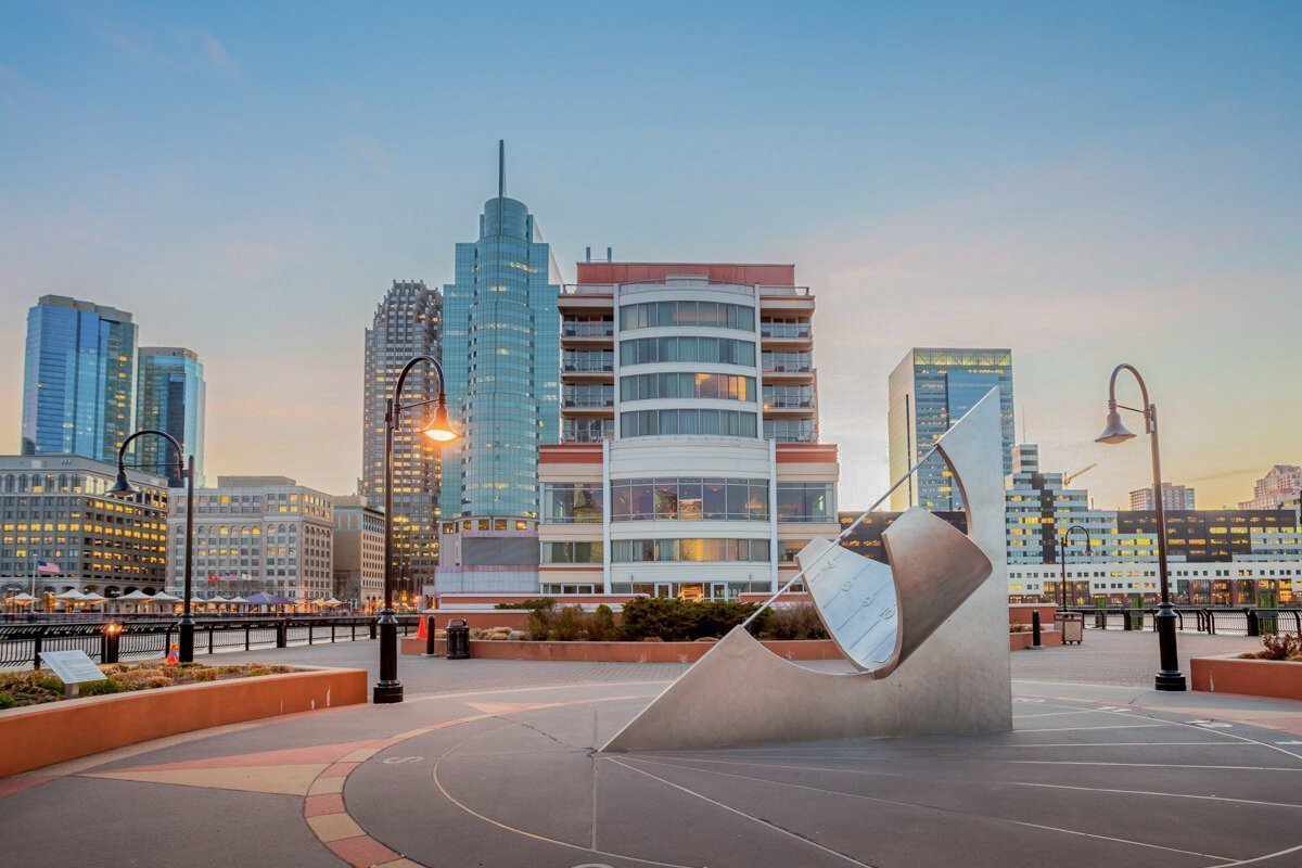View from Hudson River Waterfront Walkway in Jersey City.