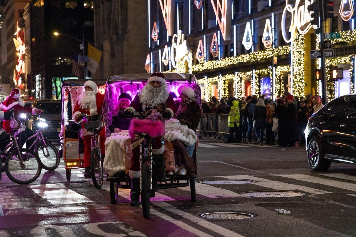 père noel en vélo